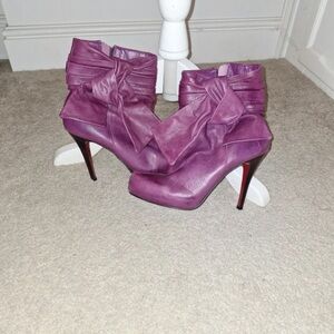 Elegant Purple Women's Heeled Boots
